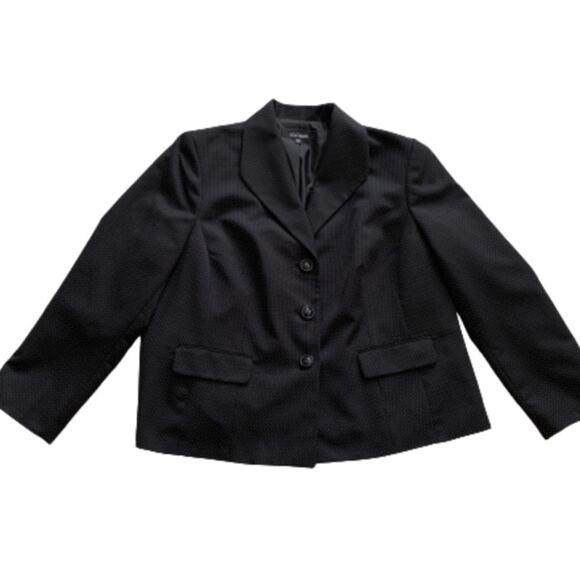 Le Suit Blazer Separates Black White Three Button Career Jacket Plus Size 18W - Picture 12 of 13